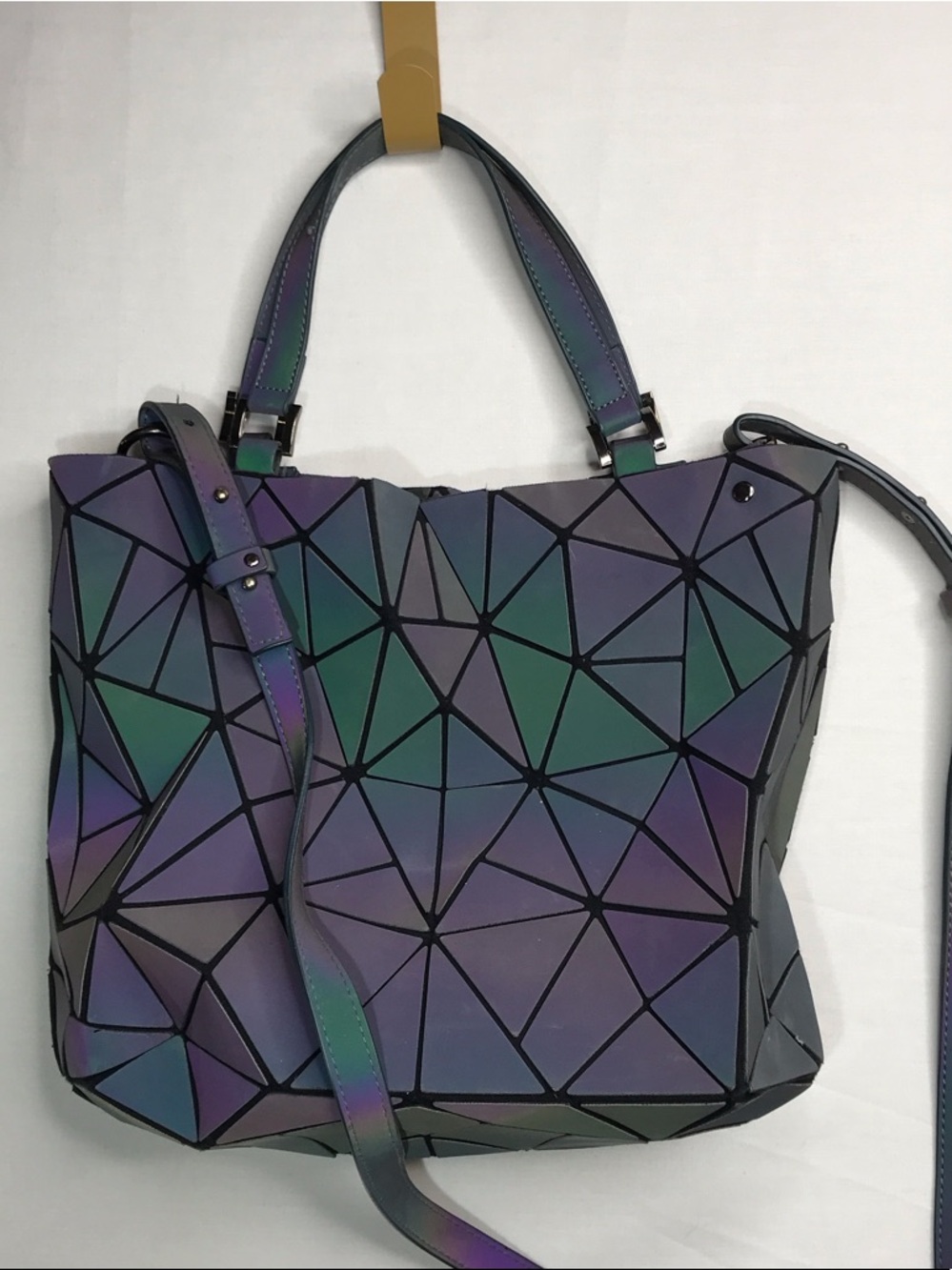 Harley moon Iridescent Purple-Green Geometric Shoulder Bag